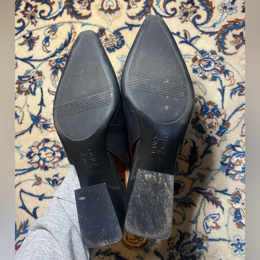 Naturalizer Ginger Black Slingback Short Block Heel Faux Leather, women’s 8.5W - Picture 3 of 8